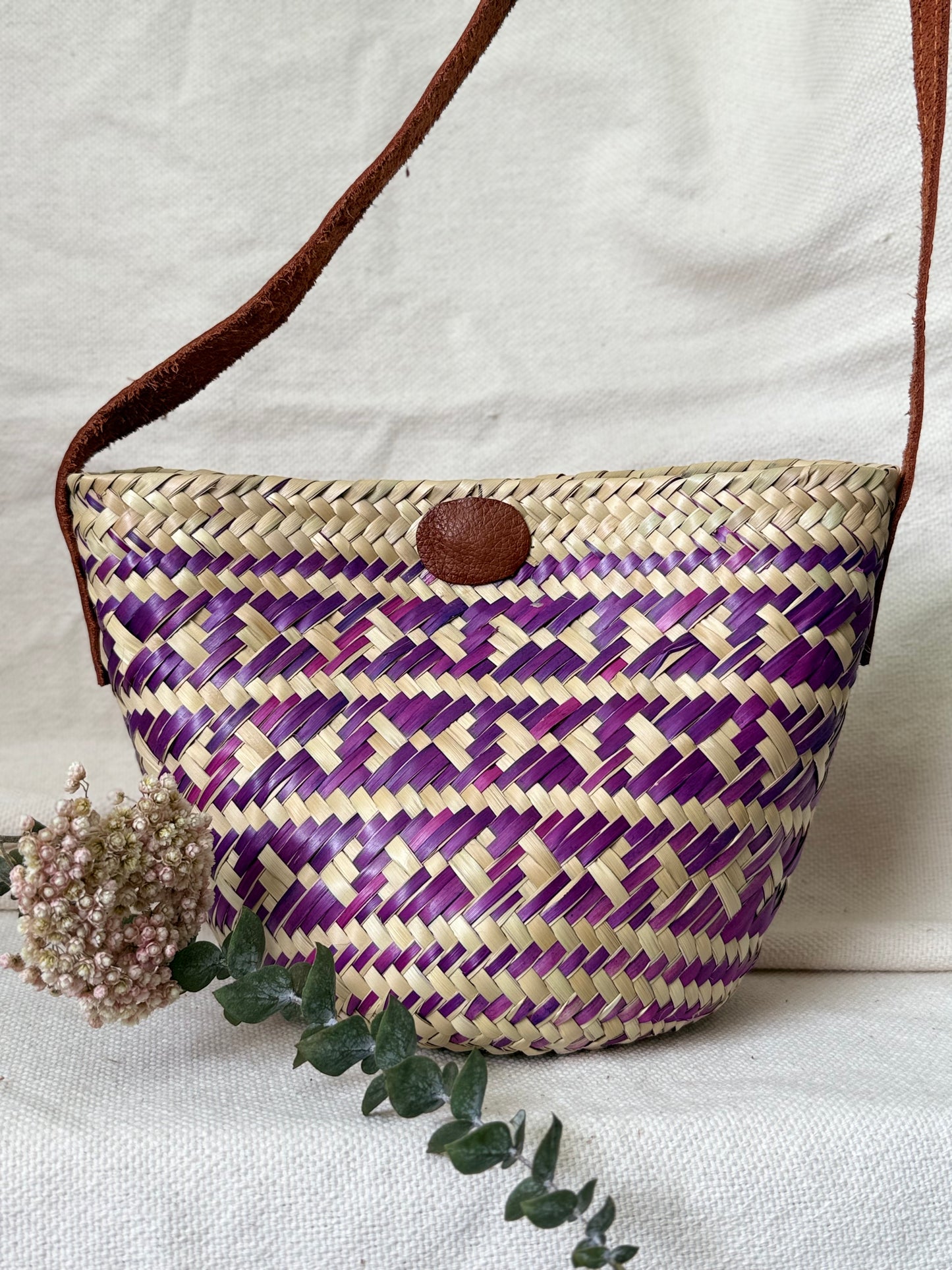 Mini Palm Crossbody Handbag - Purple