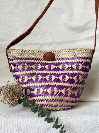 Mini Palm Crossbody Handbag - Purple
