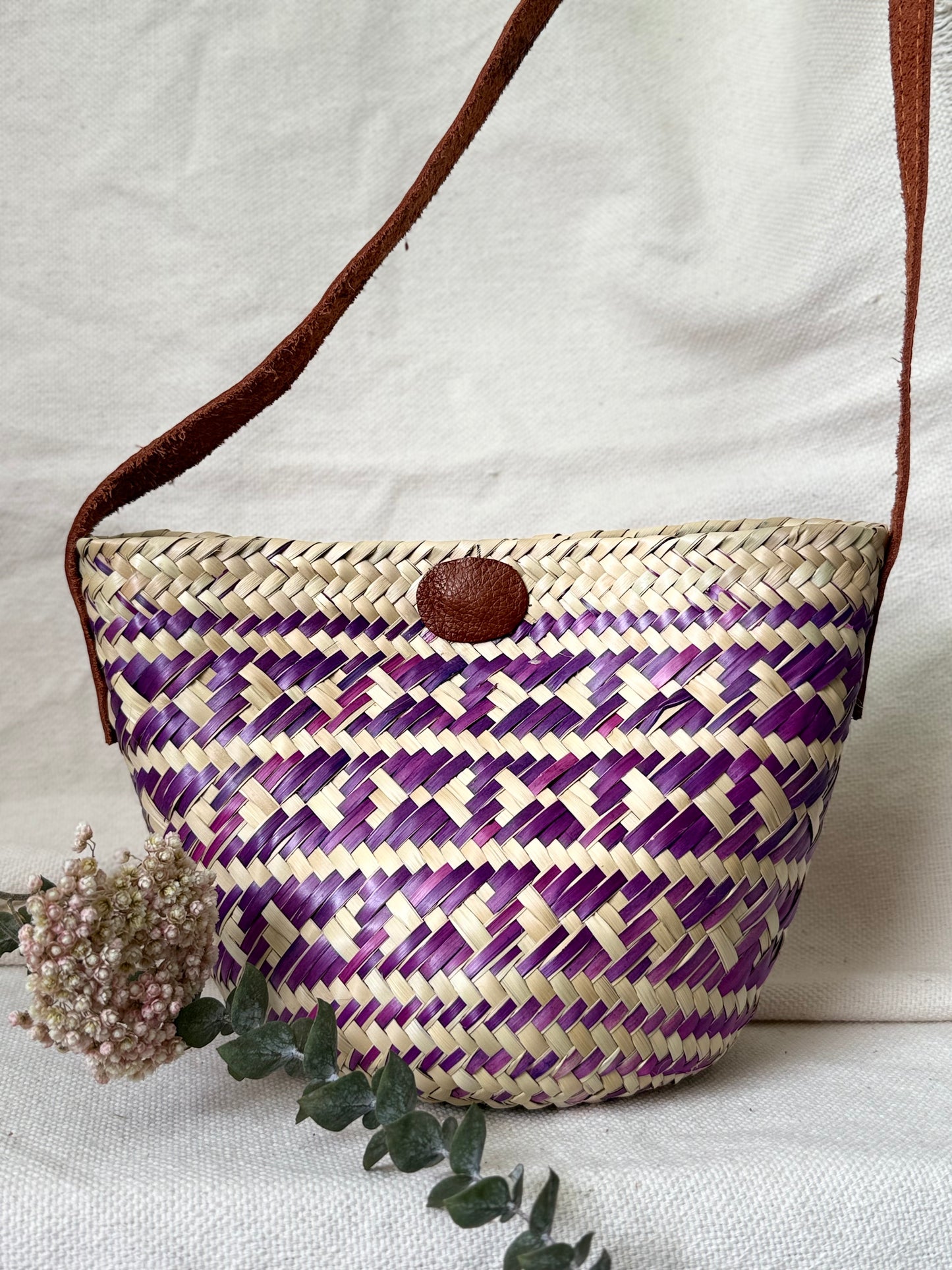 Mini Palm Crossbody Handbag - Purple