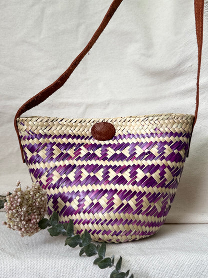 Mini Palm Crossbody Handbag - Purple
