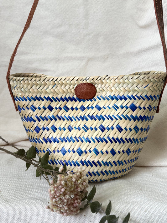 Mini Palm Crossbody Handbag - Blue
