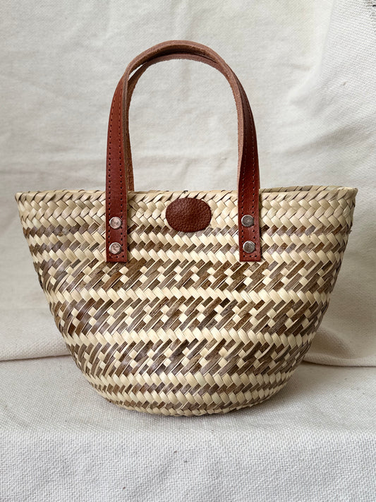 Mini Palm Handbag - Natural/Brown