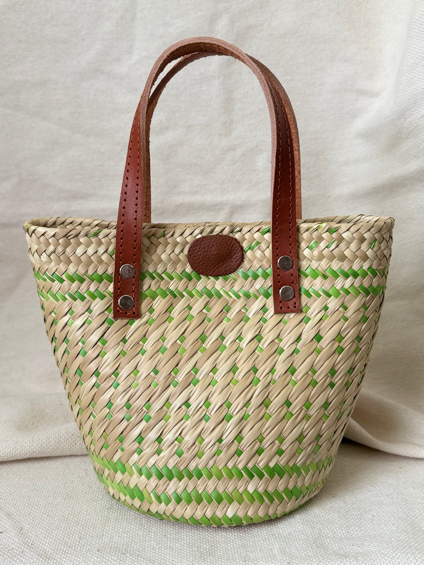 Mini Palm Handbag - Lime Dot Design