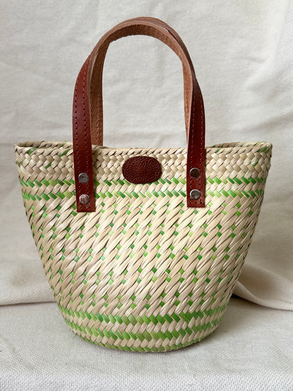 Mini Palm Handbag - Lime Dot Design