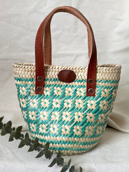 Mini Palm Handbag - Green Squares