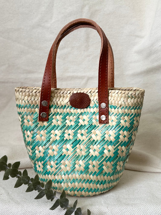 Mini Palm Handbag - Green Squares
